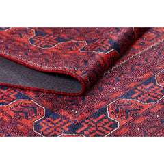 Red Area Rug - Classic Digital Print Carpet | Non Slip, Antibacterial, Washable Floor Covering