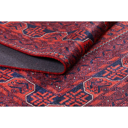 Red Area Rug - Classic Digital Print Carpet | Non Slip, Antibacterial, Washable Floor Covering