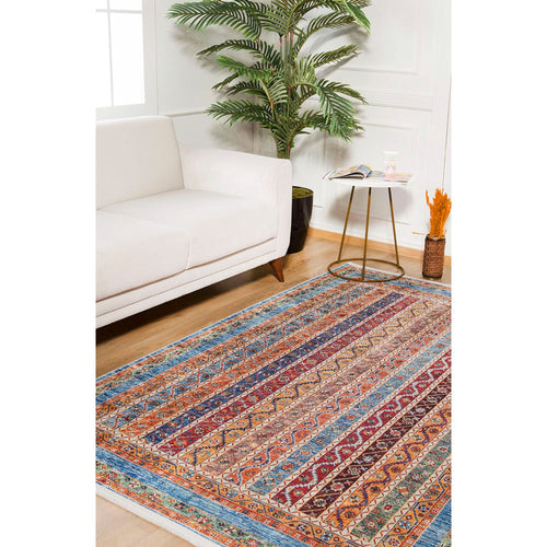 Orange Geometric Area Rug – Non Slip Digital Print Carpet for Living Room