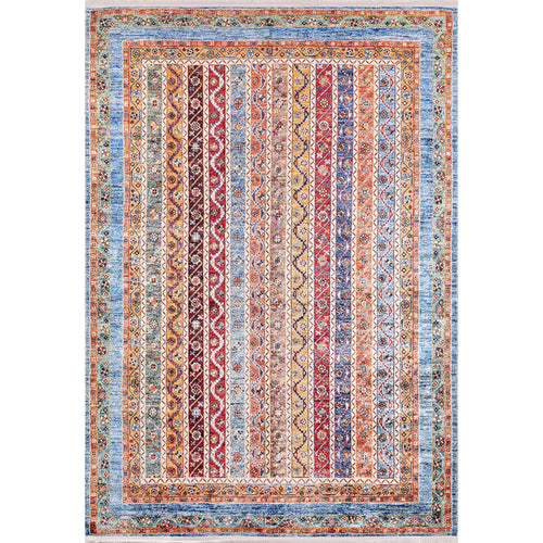 Orange Geometric Area Rug – Non Slip Digital Print Carpet for Living Room