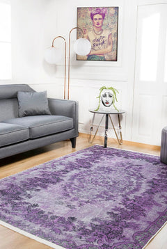 Purple Area Rug – Classic Digital Print Rug | Antibacterial, Non Slip, Washable