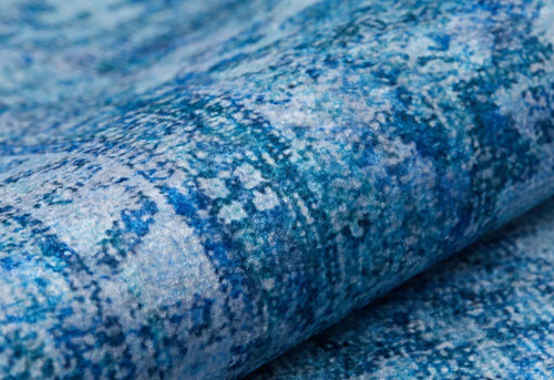 Blue Area Rug – Evora Classic Digital Print Non Slip Carpet for Living Room