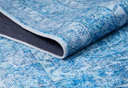 Blue Area Rug – Evora Classic Digital Print Non Slip Carpet for Living Room