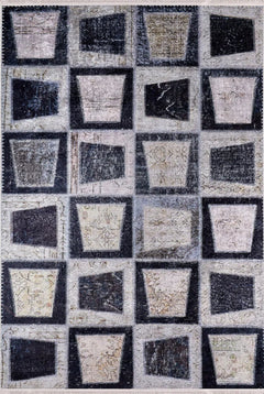 Patchwork Area Rug – Digital Print Rug with Anthracite Carpet Design, Non Slip