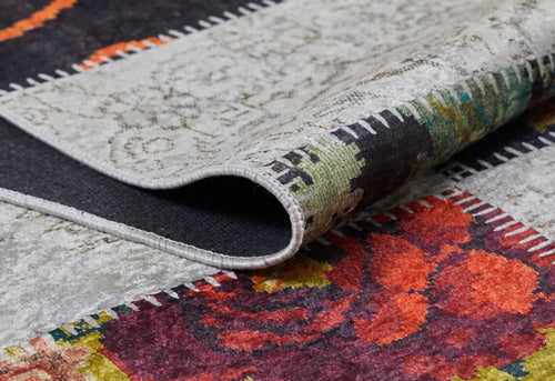 White Patchwork Area Rug – Digital Print Rug | Antibacterial & Non Slip Carpet