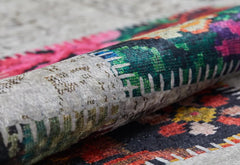 White Patchwork Area Rug – Digital Print Rug | Antibacterial & Non Slip Carpet