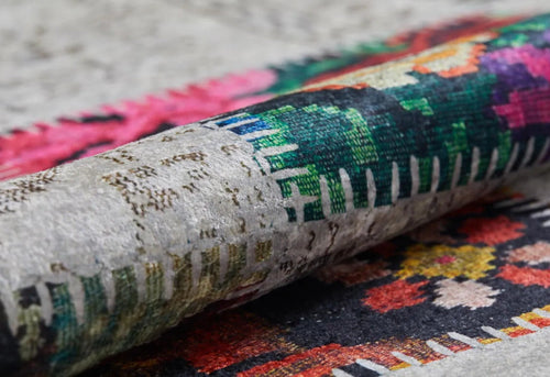 White Patchwork Area Rug – Digital Print Rug | Antibacterial & Non Slip Carpet