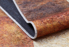 Orange Patchwork Rug - Digital Print Area Rug | Non Slip, Antibacterial Carpet