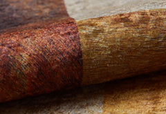 Orange Patchwork Rug - Digital Print Area Rug | Non Slip, Antibacterial Carpet