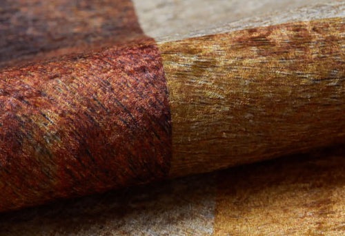 Orange Patchwork Rug - Digital Print Area Rug | Non Slip, Antibacterial Carpet