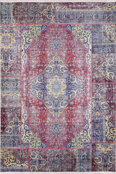 Classic Area Rug – Digital Print Carpet | Red Non Slip Antibacterial Floor Mat