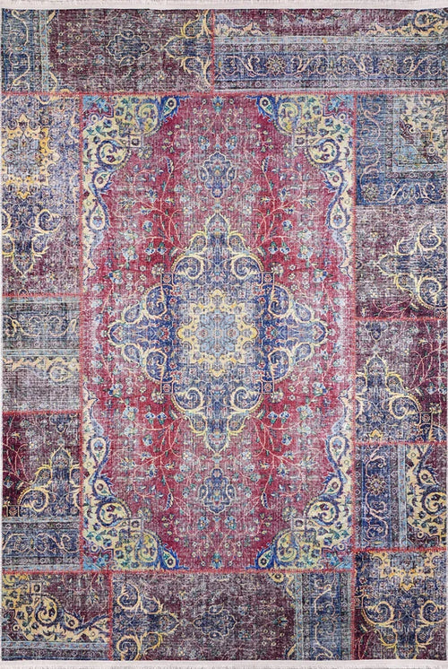 Classic Area Rug – Digital Print Carpet | Red Non Slip Antibacterial Floor Mat
