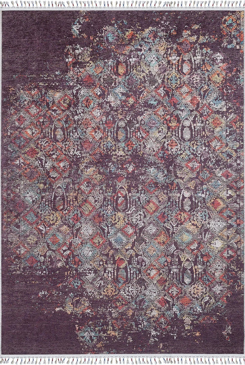 Vintage Area Rug | Brown Digital Print Carpet - Non Slip, Antibacterial Floor Rug
