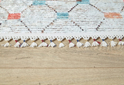 Lodzki Grey Geometric Digital Print Area Rug