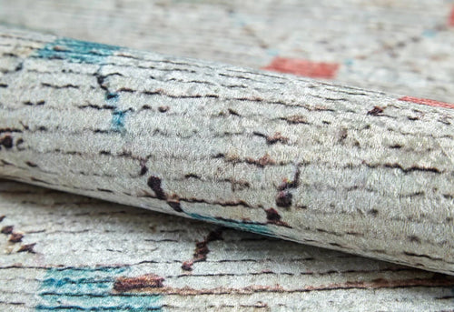 Lodzki Grey Geometric Digital Print Area Rug