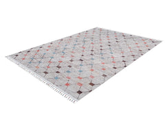 Lodzki Grey Geometric Digital Print Area Rug