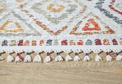 Jeziorna Orange Geometric Digital Print Area Rug