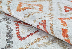 Jeziorna Orange Geometric Digital Print Area Rug