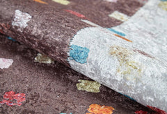 Digital Print Area Rug – Brown Frame Design Non Slip Antibacterial Carpet