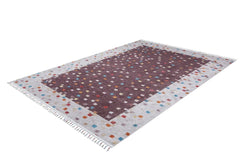 Digital Print Area Rug – Brown Frame Design Non Slip Antibacterial Carpet