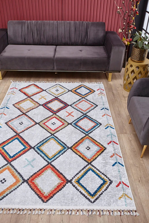 Kozuchow Red Geometric Digital Print Area Rug