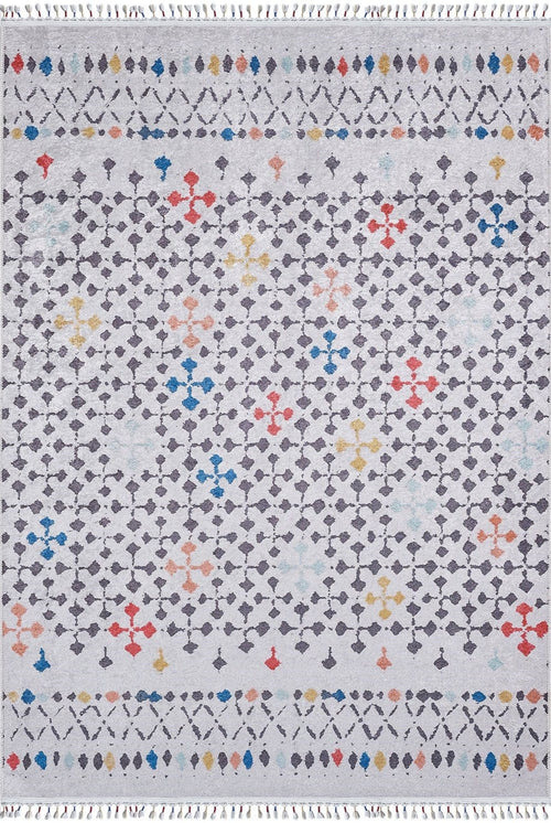 Grey Geometric Area Rug - Digital Print, Non Slip, Antibacterial Carpet