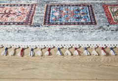 Grey Geometric Area Rug – Digital Print Non Slip Carpet for Living Room