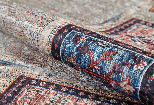 Kowalewo Grey Geometric Digital Print Area Rug