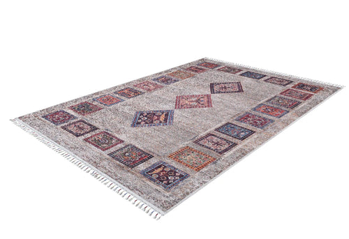 Kowalewo Grey Geometric Digital Print Area Rug