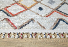 Geometric Area Rug – Cream Digital Print Carpet, Antibacterial Non Slip Mat