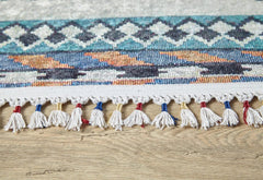 Grey Geometric Area Rug - Digital Print Carpet | Non Slip, Antibacterial Floor Mat