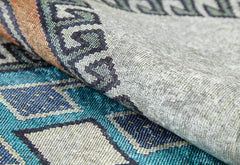 Grey Geometric Area Rug - Digital Print Carpet | Non Slip, Antibacterial Floor Mat