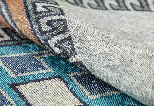 Grey Geometric Area Rug - Digital Print Carpet | Non Slip, Antibacterial Floor Mat