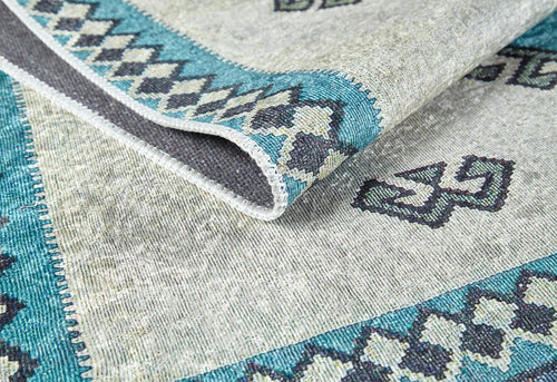 Grey Geometric Area Rug - Digital Print Carpet | Non Slip, Antibacterial Floor Mat