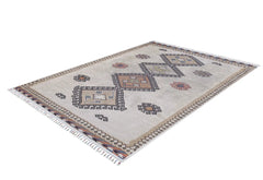 Beige Geometric Area Rug – Digital Print Non Slip Carpet for Living Room