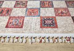 Red Geometric Area Rug - Koronowo Digital Print Non Slip Carpet for Modern Living Room