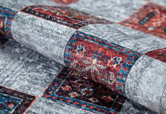 Grey Geometric Area Rug – Digital Print Carpet | Non Slip, Antibacterial Floor Covering