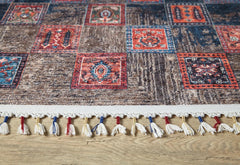 Navy Geometric Area Rug – Non Slip Carpet With Digital Print Technology, Antibacterial Design