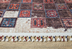 Konstantynow Brown Geometric Digital Print Area Rug