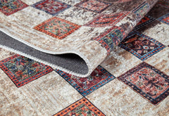 Konstantynow Brown Geometric Digital Print Area Rug