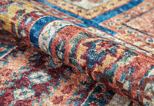 Red Patchwork Area Rug - Digital Print Rug | Antibacterial, Non Slip Carpet