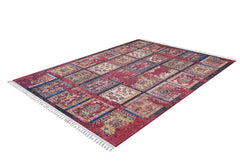 Red Patchwork Area Rug - Digital Print Rug | Antibacterial, Non Slip Carpet