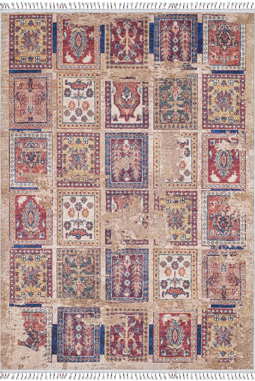 Kolo Brown Patchwork Digital Print Area Rug