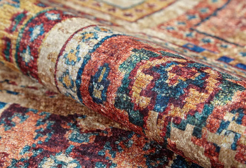 Kolo Brown Patchwork Digital Print Area Rug