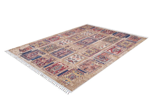 Kolo Brown Patchwork Digital Print Area Rug