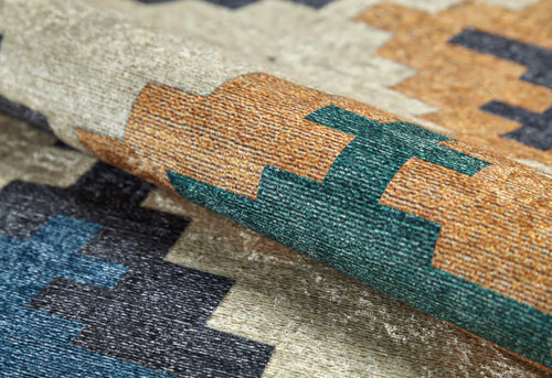 Geometric Area Rug – Digital Print Carpet | Non Slip, Antibacterial, Washable Floor Mat