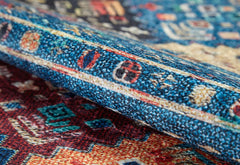 Blue Geometric Area Rug – Digital Print, Non Slip, Antibacterial Carpet for Living Room