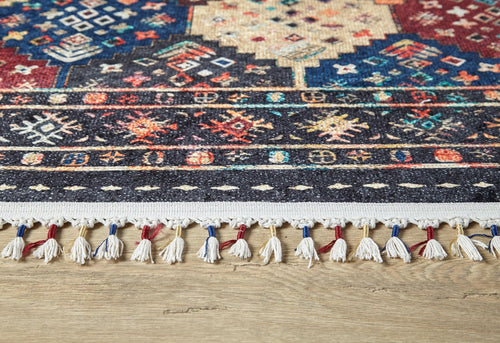 Geometric Area Rug – Black Digital Print Non Slip Stylish Floor Carpet