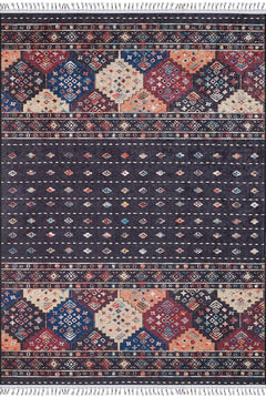 Geometric Area Rug – Black Digital Print Non Slip Stylish Floor Carpet