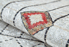 Beige Geometric Area Rug – Digital Print Non Slip Washable Floor Carpet